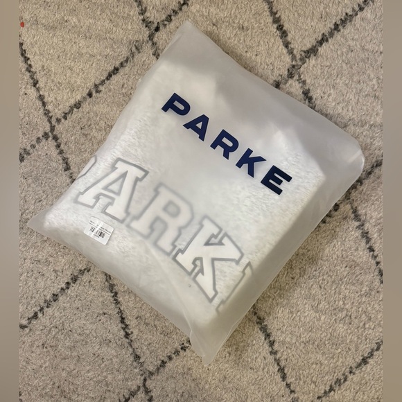 PARKE Fleece Varsity Mockneck Sweatshirt Heather Grey L/XL NEW - Picture 5 of 5
